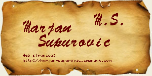 Marjan Supurović vizit kartica